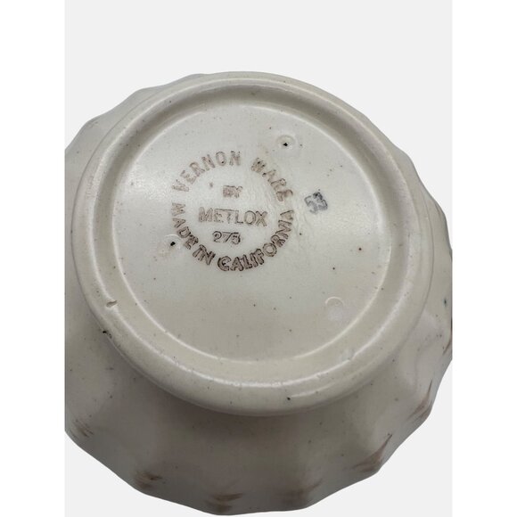 Vintage Metlox Poppytrail Vernon Ware Fruit Basket Sugar Bowl & Creamer USA - Picture 6 of 8